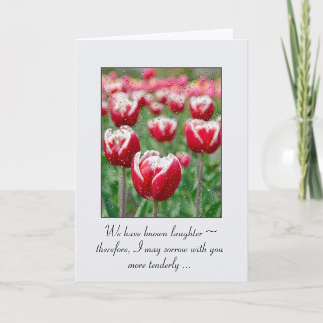 Raindrops on Tulips Sympathy Card (Front)