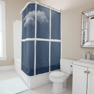 Raindrops on WIndow Shower Curtain