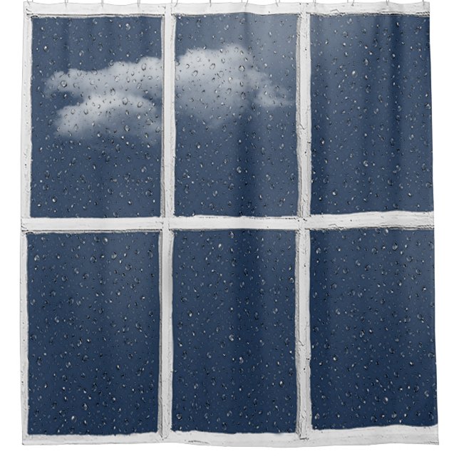 Raindrops on WIndow Shower Curtain (Front)