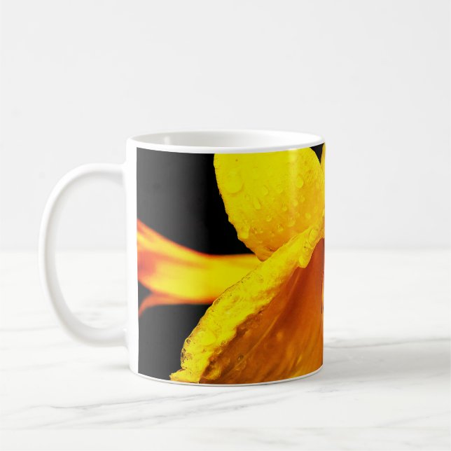 Raindrops on Yellow Lily Coffee Mug (Left)