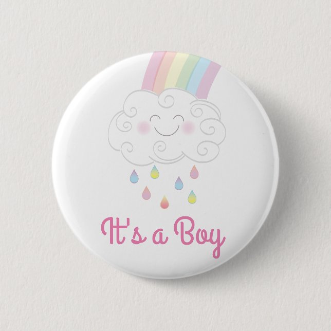 Raindrops Rainbow Baby Shower 6 Cm Round Badge (Front)