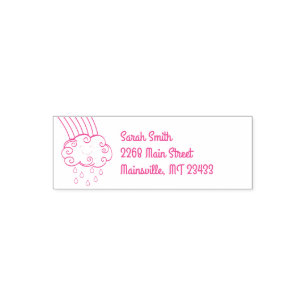 Raindrops Rainbow Baby Shower Self-inking Stamp