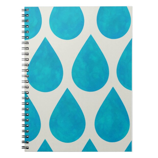 Raindrops/Teardrops Pattern Watercolor Notebook (Front)