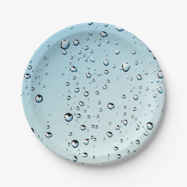 Raindrops Texture Paper Plate (Front)