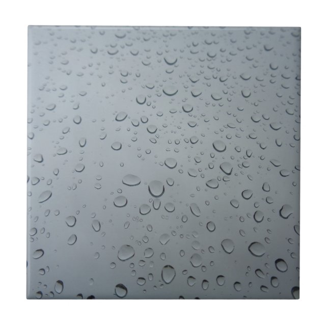 Raindrops, Water Drops, Rainy Window, Raining Ceramic Tile (Front)