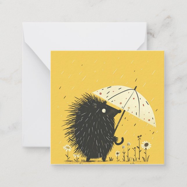 Raindrops & Whispers: Porcupines Quiet Joy Card (Front)