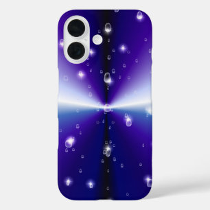 Raindrops with Stars on Purple Blue Black Rainbow iPhone 16 Case