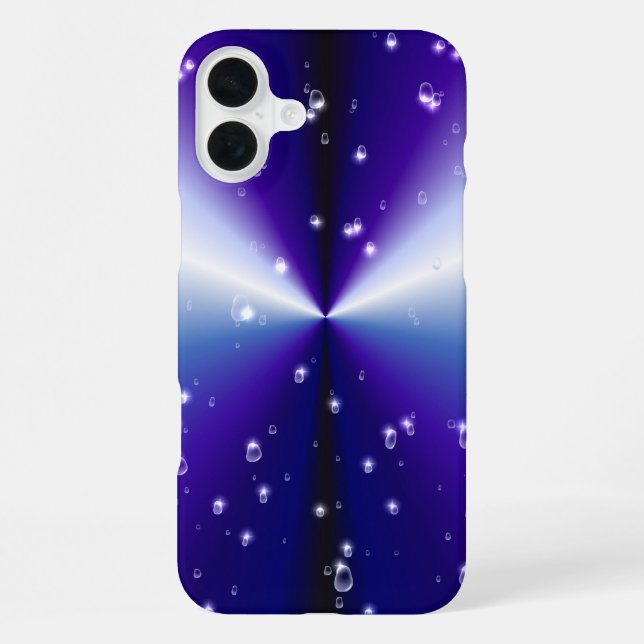 Raindrops with Stars on Purple Blue Black Rainbow iPhone Case (Back)