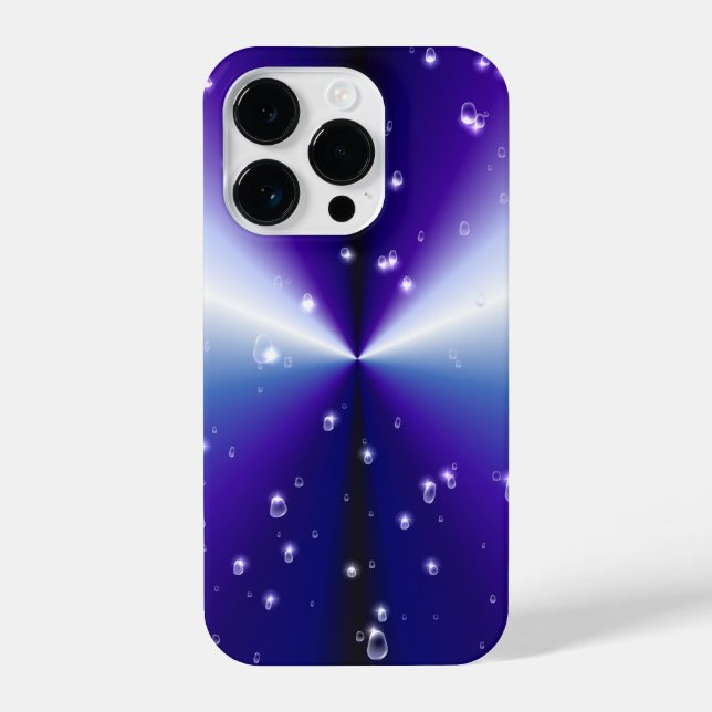 Raindrops with Stars on Purple Blue Black Rainbow iPhone Case (Back)