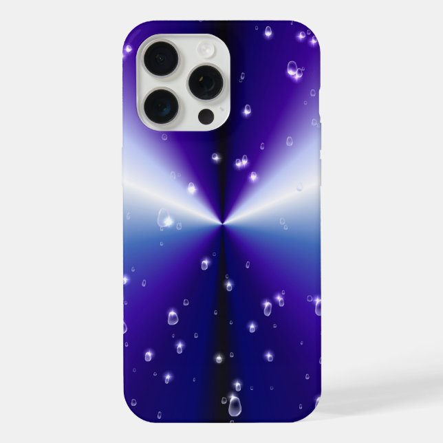Raindrops with Stars on Purple Blue Black Rainbow iPhone Case (Back)