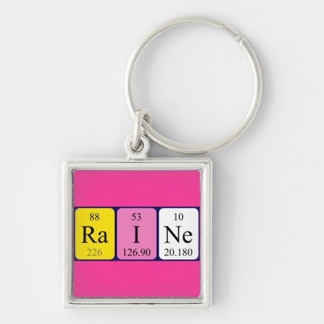 Raine periodic table name keyring (Front)