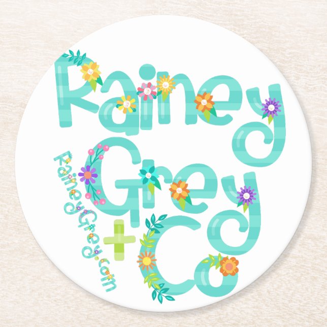 RAINEY GREY + CO [logo 6] Round Paper Coaster (Front)