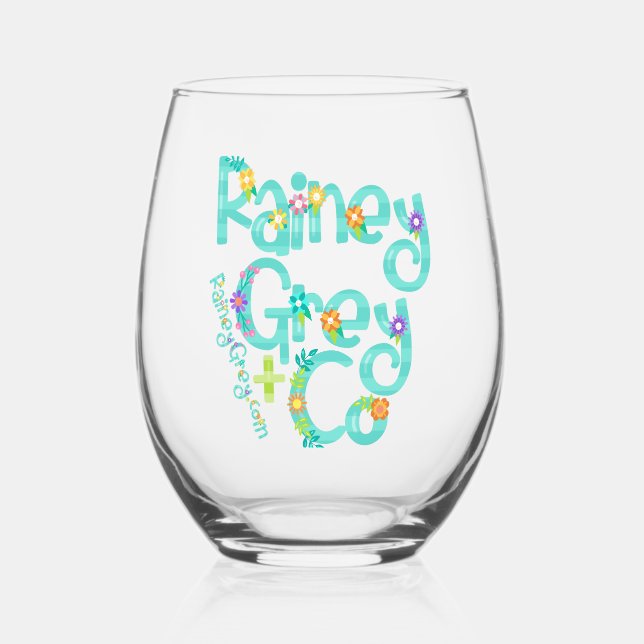 RAINEY GREY + CO [logo 6] Stemless Wine Glass (Front)
