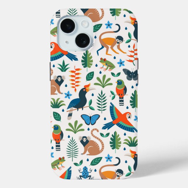 Rainforest Animal Pattern Case-Mate iPhone Case (Back)