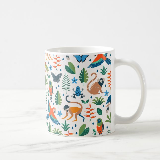 Rainforest Animal Pattern Coffee Mug (Right)