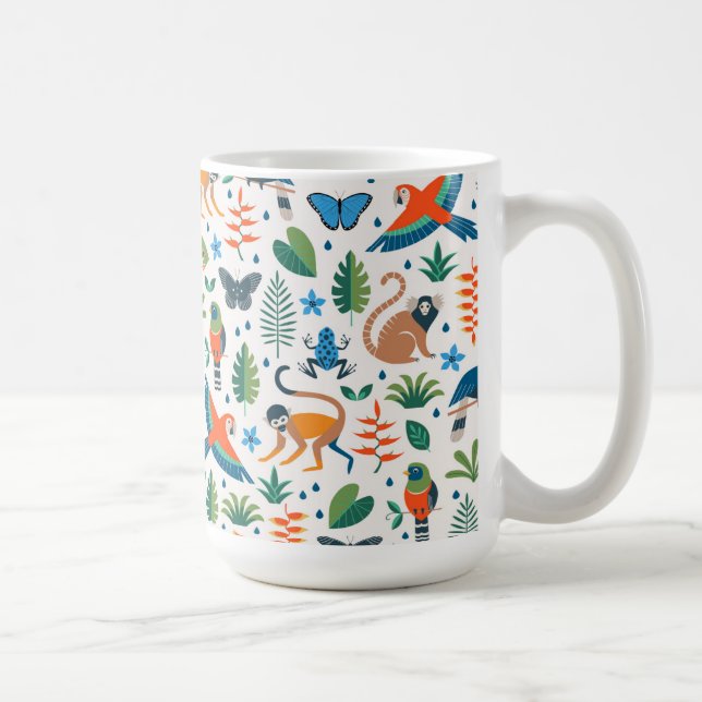 Rainforest Animal Pattern Coffee Mug (Right)