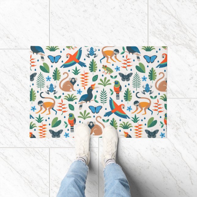 Rainforest Animal Pattern Doormat (Indoor)