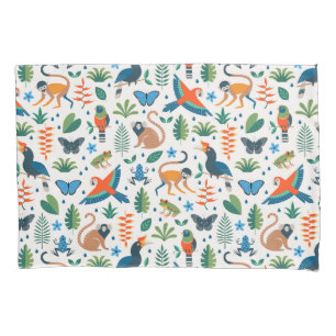 Rainforest Animal Pattern Pillowcase