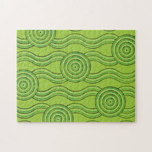 Rainforest Australian Dreamtime River Pattern Jigsaw Puzzle