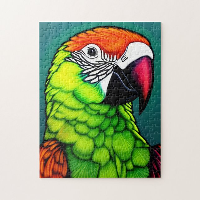 Rainforest Beauty:  Exotic Wild Parrot Jigsaw Puzzle (Vertical)