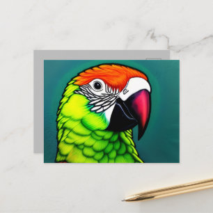 Rainforest Beauty: Exotic Wild Parrot Postcard