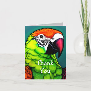 Rainforest Beauty: Exotic Wild Parrot Thank You Card