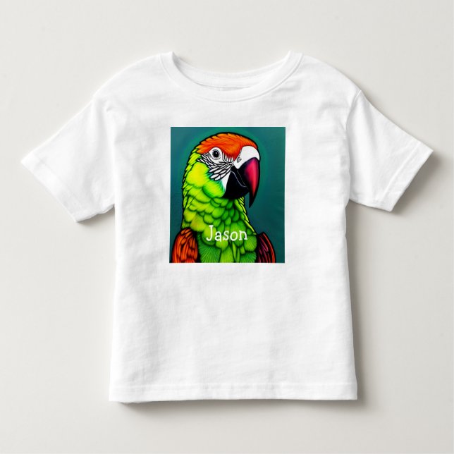 Rainforest Beauty:  Exotic Wild Parrot Toddler T-Shirt (Front)