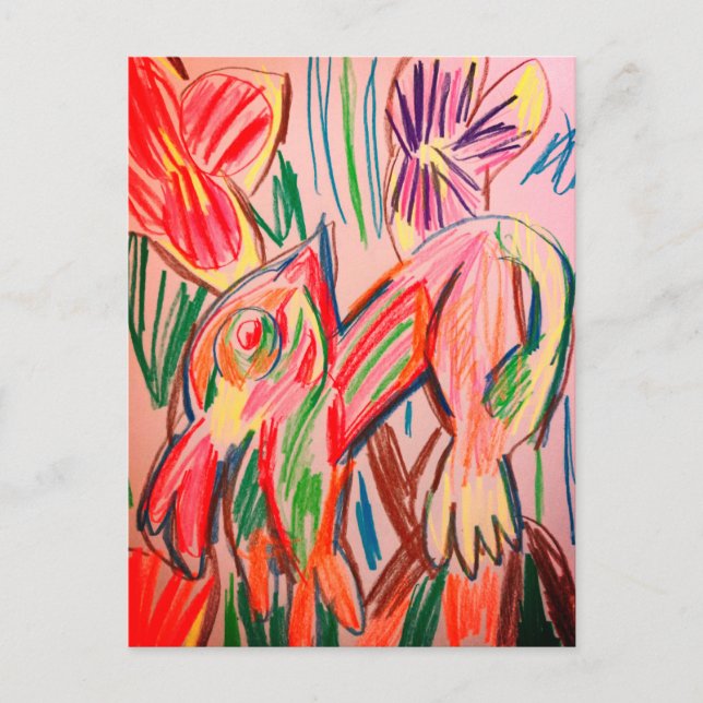 Rainforest chameleon drawing  postcard (Front)