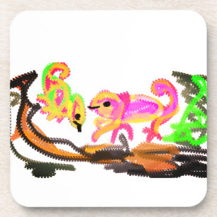 Rainforest chameleons wedding  coaster