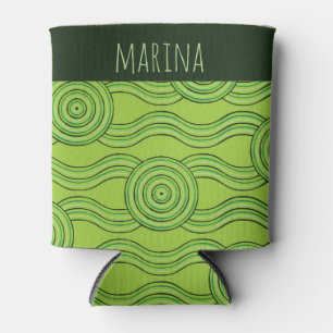 Rainforest Customizable Name Australian Dreamtime Can Cooler