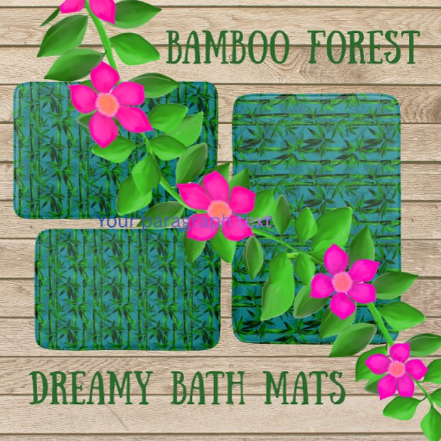Rainforest Dreams Tropical Bamboo Forest  Bath Mat (3 sizes available)