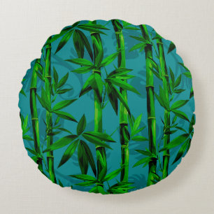 Rainforest Dreams Tropical Bamboo Forest Round Cushion