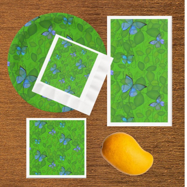 Rainforest Dreams Tropical Vines Butterflies  Napkin (Rainforest paper napkins, always handy!)