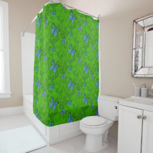 Rainforest Dreams Tropical Vines Butterflies Shower Curtain