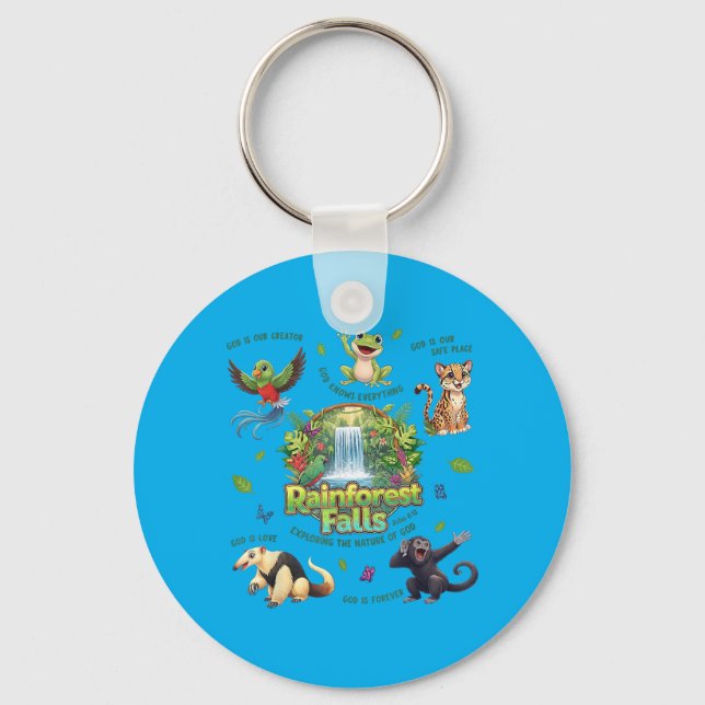 Rainforest Falls Exploring The Nature Of God Key Ring (Front)