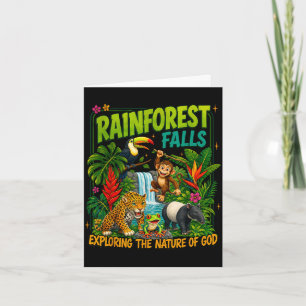Rainforest falls vbs 2026 christian kids camp  card
