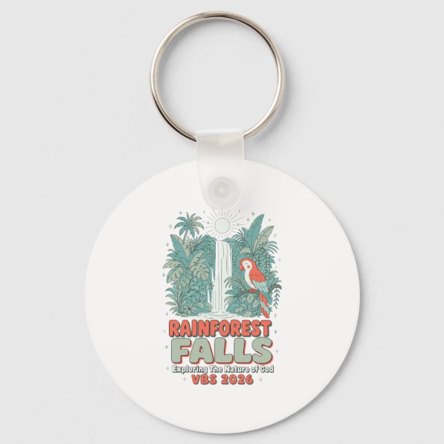Rainforest Falls VBS 2026 Exploring The Nature of  Key Ring (Front)