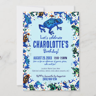 Rainforest Frog Pattern Birthday Invitation