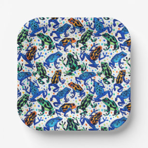 Rainforest Frogs Square Plates