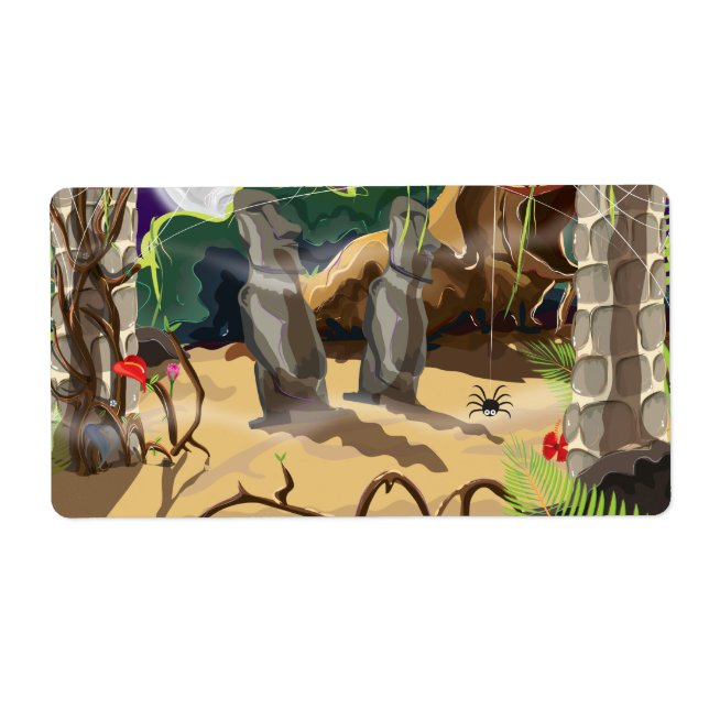 Rainforest Hidden Temple illustration. (Front)