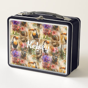 Rainforest Life Personalised Metal Lunch Box