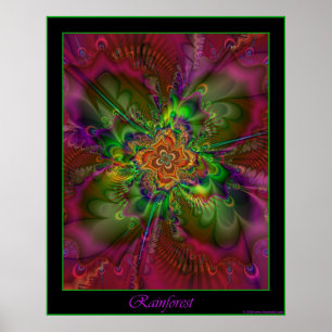 Rainforest poster - green border