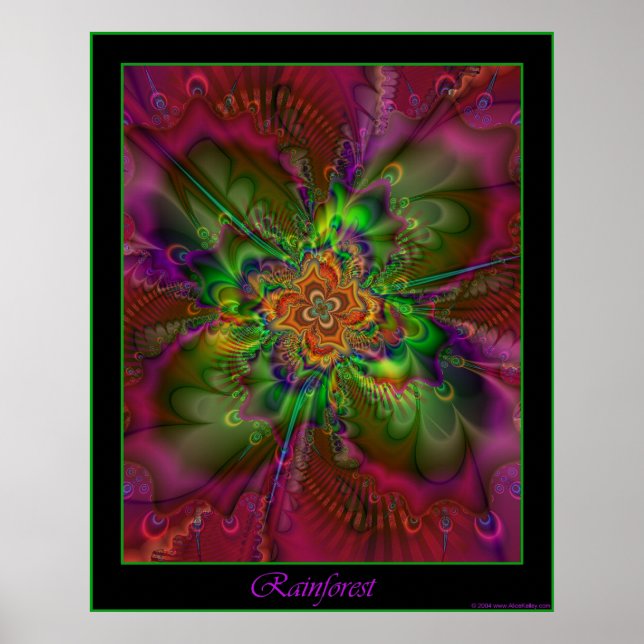 Rainforest poster - green border (Front)