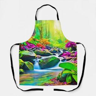 Rainforest River: Vivid Scene Apron