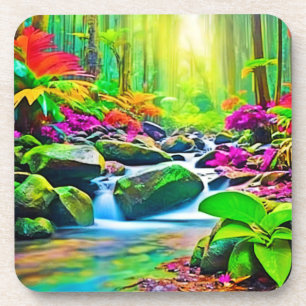 Rainforest River: Vivid Scene Coaster