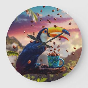 RAINFOREST TOUCAN - WILDLIFE LARGE CLOCK