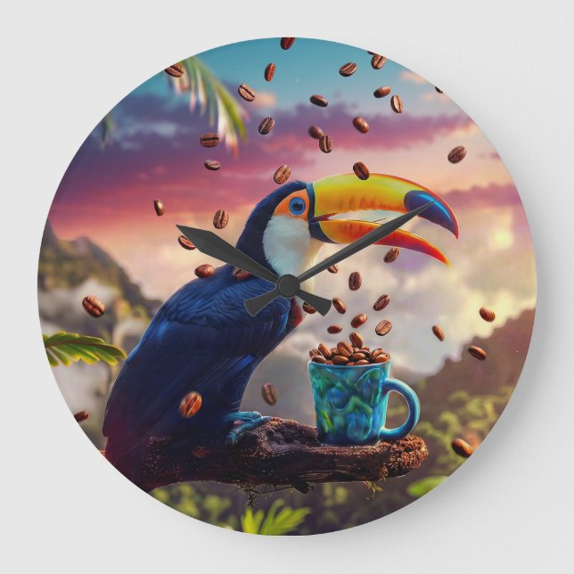 RAINFOREST TOUCAN - WILDLIFE LARGE CLOCK (Front)