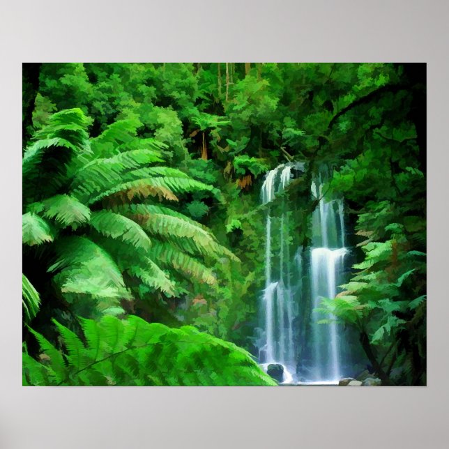 Rainforest & Waterfalls Poster (Front)