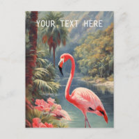 Rainforest Wildlife Pink Flamingo Vintage