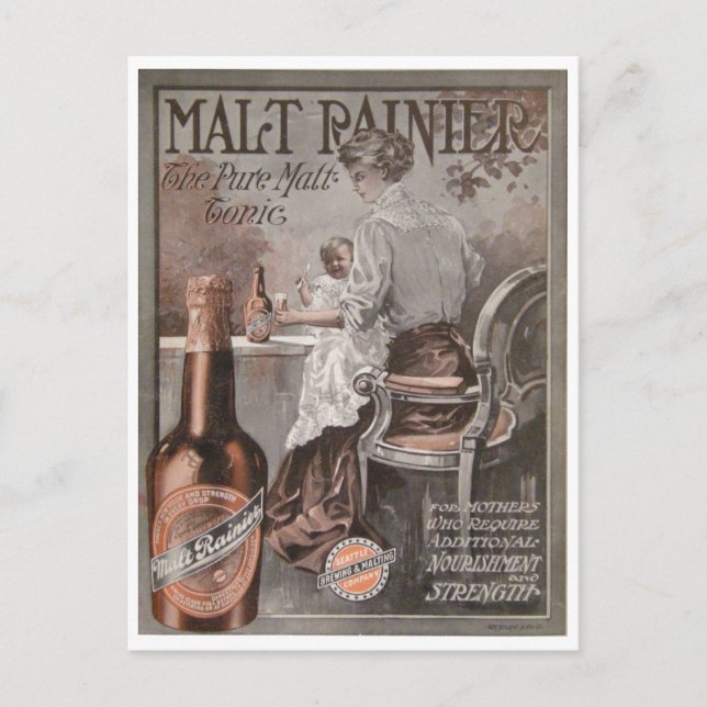 Rainier Beer ad (1909) Mother Advertisment Postcard (Front)